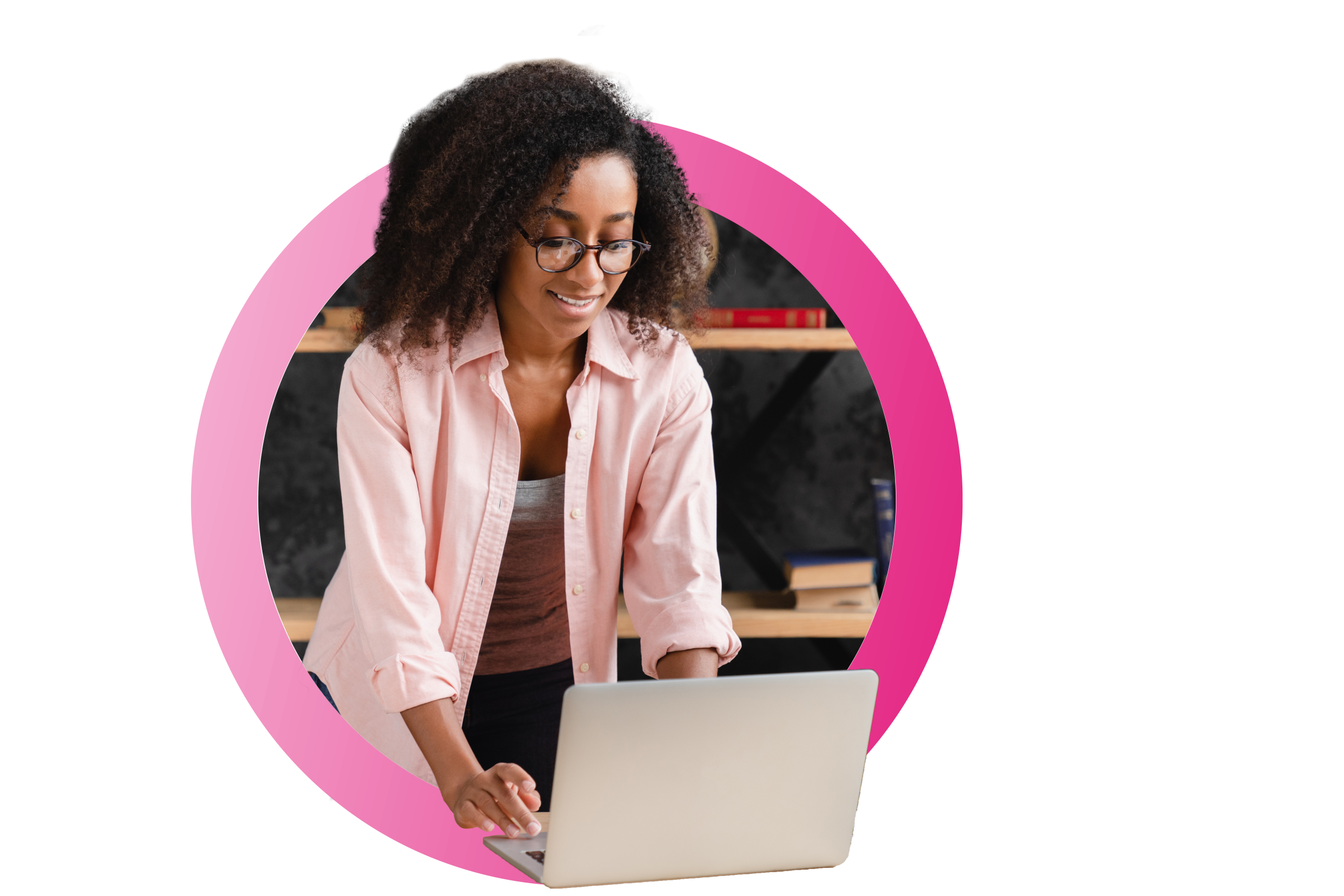Woman typing email
