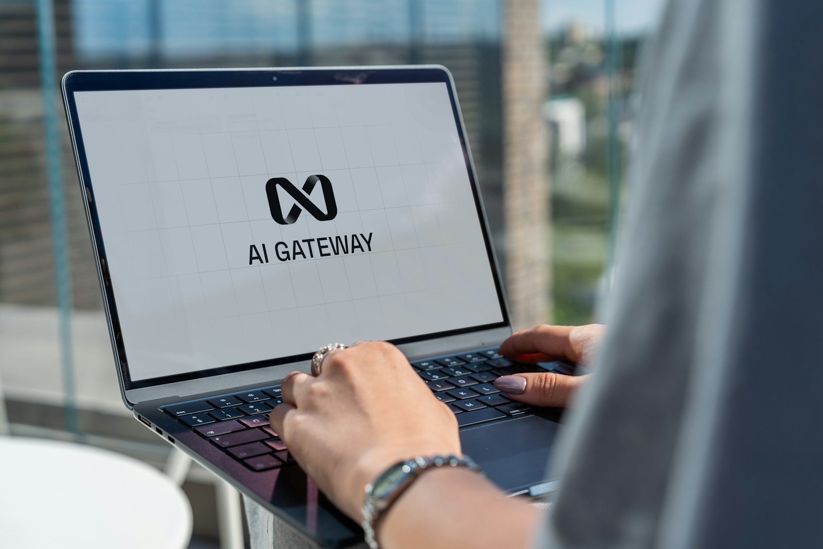 Business owner at a computer using AI software to get everyday jobs done