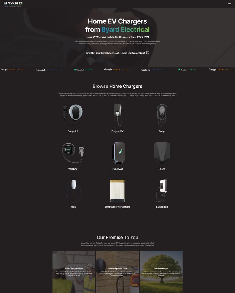 Byard Electrical: EV chargers website