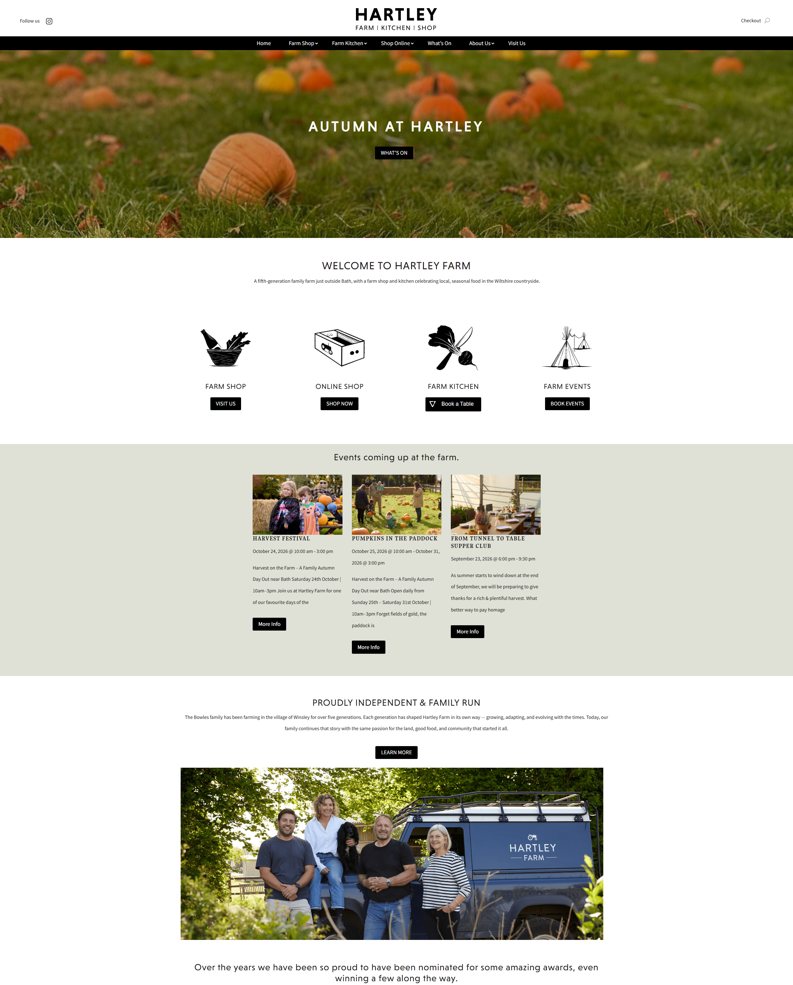 Hartley Farm website