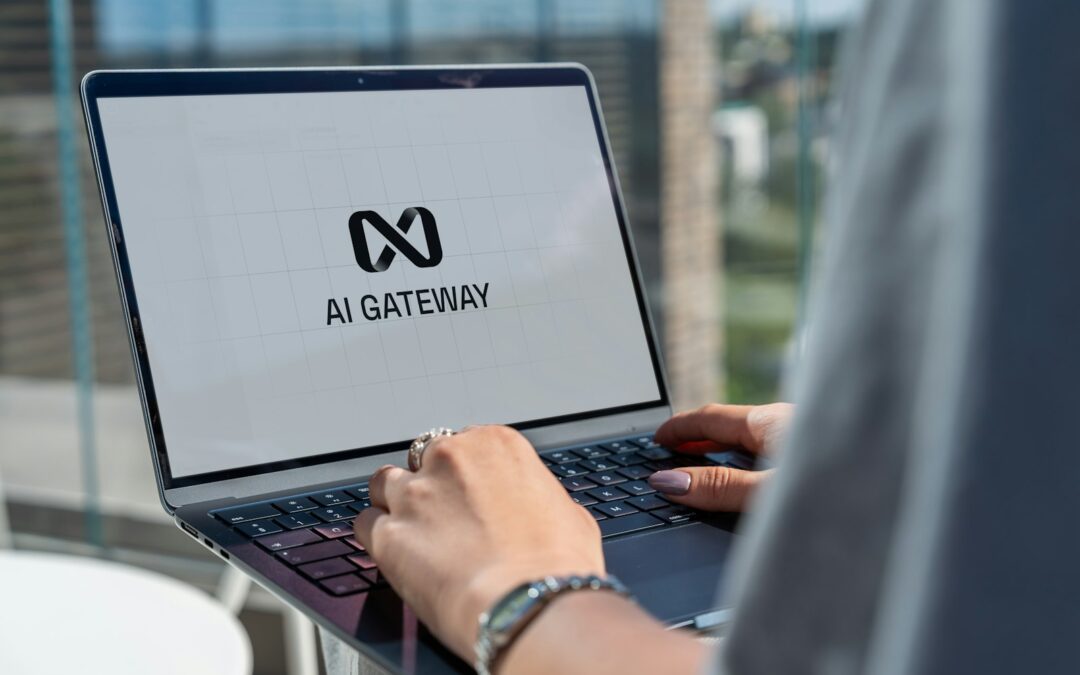 Business owner at a computer using AI software to get everyday jobs done