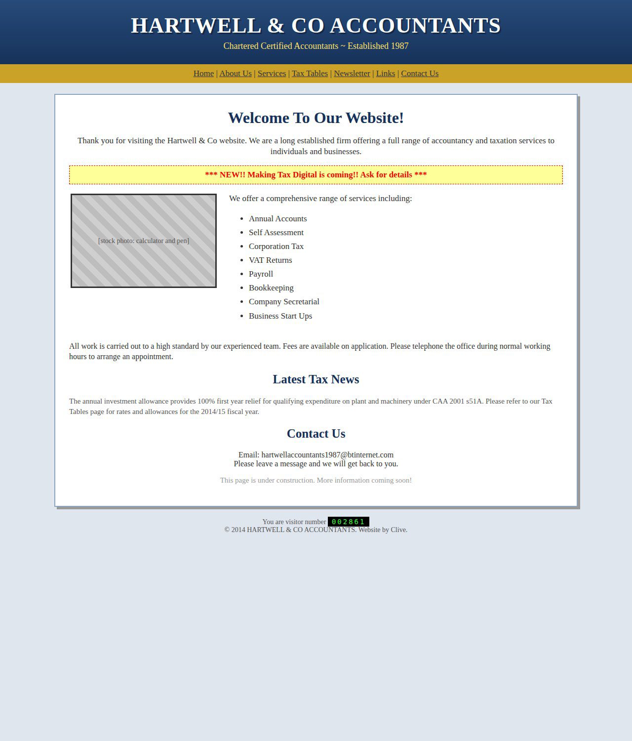 An accountancy firm website before